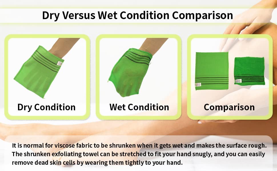 8-Pack Asian Exfoliating Bath Washcloths - Red/Green