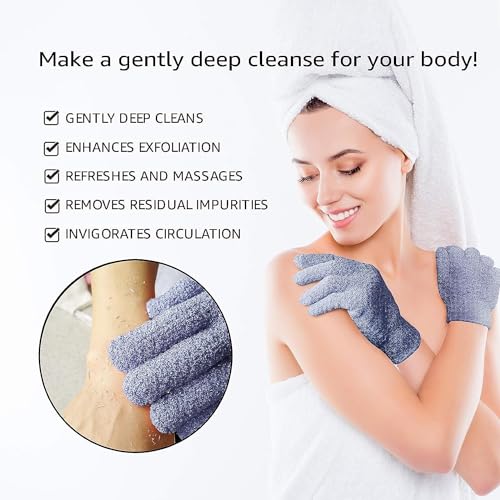 Exfoliating Dual Texture Bath Gloves for Skin Renewal