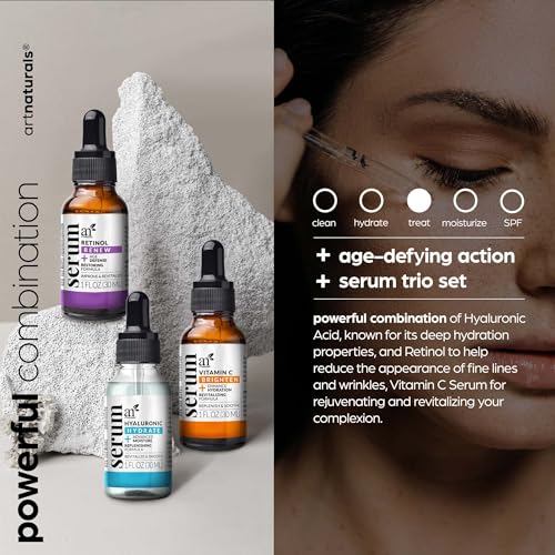 ArtNaturals Anti-Aging Set: Vitamin C, Retinol, Hyaluronic Acid