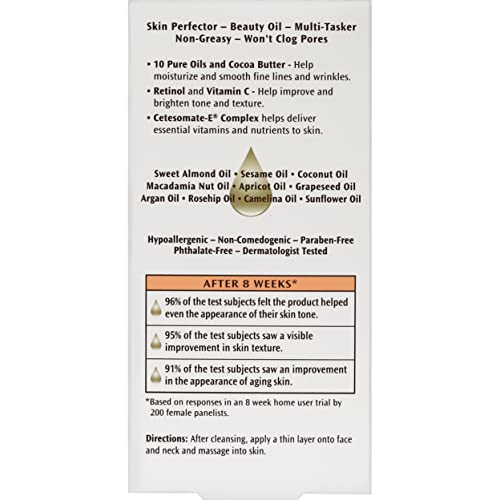 Palmer's Cocoa Butter Formula Moisturizing Skin Therapy Oil for Face with Vitamin E, C & 10 Pure Facial Oil Blend, Rosehip Fragrance, 1 Ounce