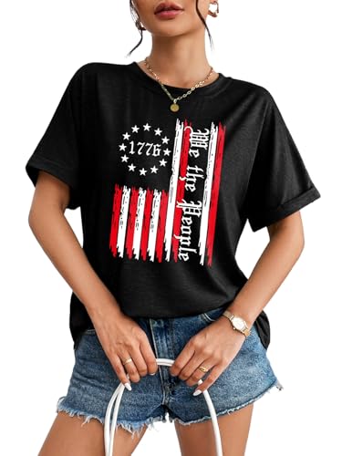 1776 American Flag Patriotic Tee for Women