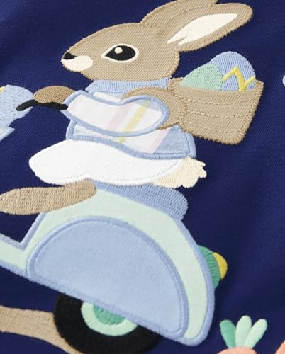 Bunny Scooter Toddler Embroidered Graphic Tee