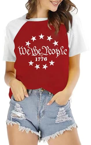 We The People Patriotic Raglan Tee for Women