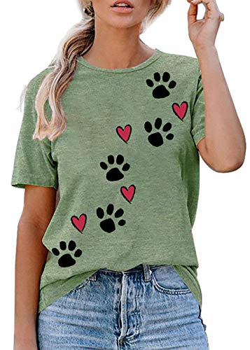 Dog Mom Funny Paw Graphic Tee - O Neck