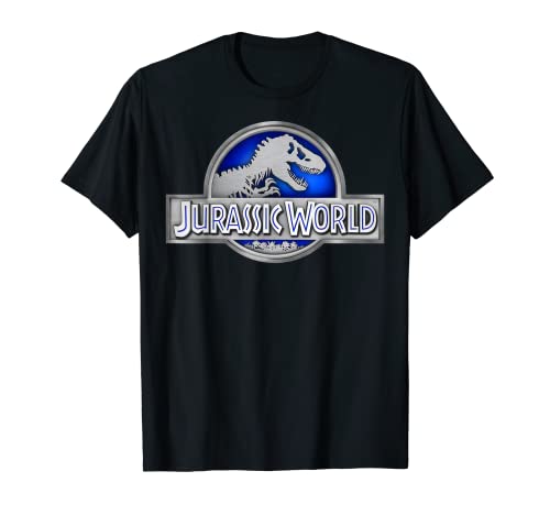 Jurassic Park Fossil Logo Tee in Steel Blue