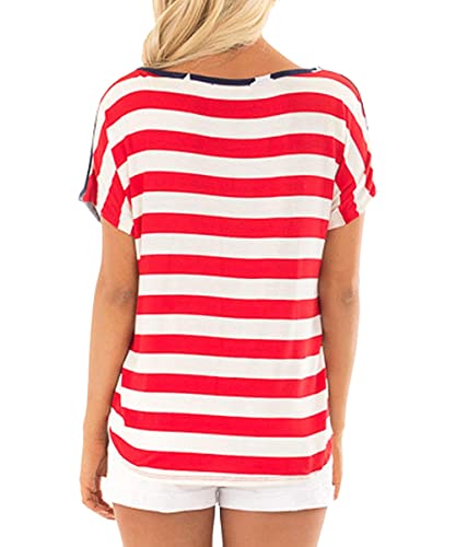 Women's Patriotic Fourth of July Front Tie Shirt
