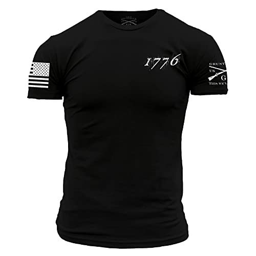 1776 Flag Men's T-Shirt in Black - Size Large