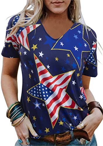 Funny USA Flag Patriotic Women's Graphic Tee Top