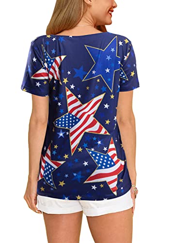 Funny USA Flag Patriotic Women's Graphic Tee Top
