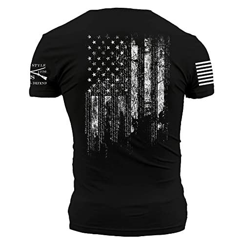 1776 Flag Men's T-Shirt in Black - Size Large