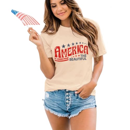 Women's American Flag Patriotic Graphic Tee - Size XL