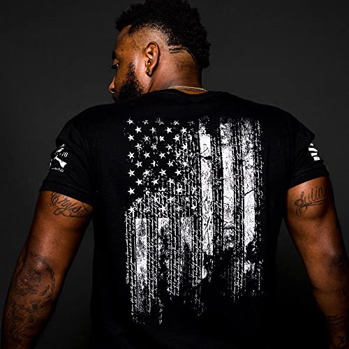 1776 Flag Men's T-Shirt in Black - Size Large
