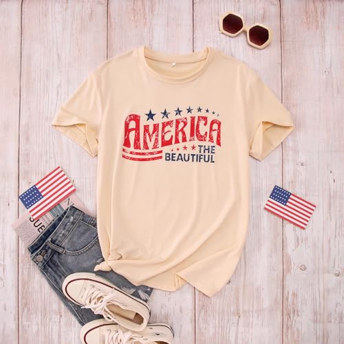 Women's American Flag Patriotic Graphic Tee - Size XL