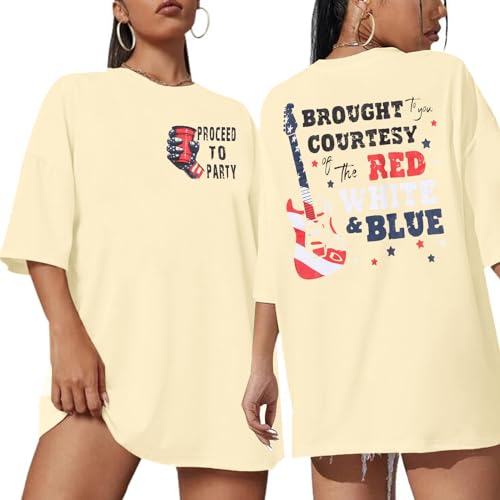 Vintage Patriotic American Flag Oversized T-Shirt Women's Top