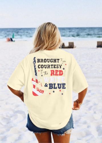 Vintage Patriotic American Flag Oversized T-Shirt Women's Top