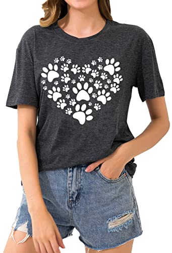 Dog Lover Graphic Tee for Women - Dark Grey