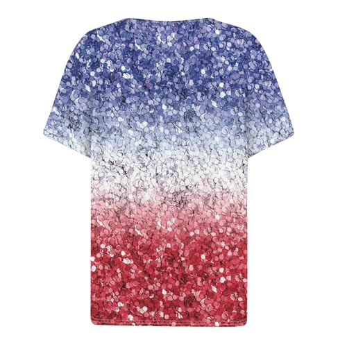 Women's Patriotic Henley Shirt for 4th of July