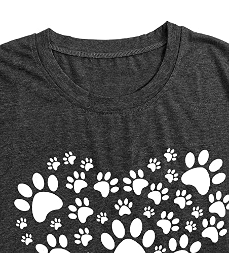 Dog Lover Graphic Tee for Women - Dark Grey
