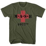 M.A.S.H. 4077th Red Cross Military Green T-Shirt