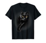 Black Cat with Yellow Eyes T-Shirt Gifts