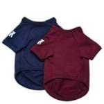 Cute Cotton Dog T-Shirts - Blue & Red Duo