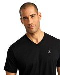 Psycho Bunny Men's Black V-Neck T-Shirt, XL