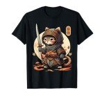 Kawaii Ninja Cat Samurai Tattoo T-Shirt