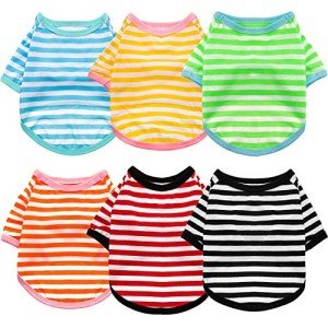 Colorful Striped T-Shirts for Small Dogs