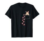 Cute Easter Bunny Pocket T-Shirt with Footprints