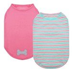 2-Pack Striped Cotton Dog T-Shirts for Small Dogs