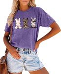 Cute Leopard Bunny Easter T-Shirt for Women