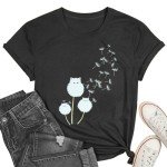 Cute Cat Dandelion T-Shirt for Cat Moms