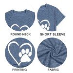 Heart-Shaped Paw Print T-Shirt for Mom - Gray