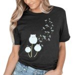 Cute Cat Dandelion T-Shirt for Cat Moms