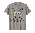 Cute Tie Dye Bunny Face T-Shirt for Kids