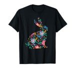 Easter Bunny Floral T-Shirt for Women & Girls