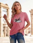 Funny Cat & Flower T-Shirt for Book Lovers