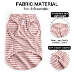 Cute Stripe Dog T-Shirts - 2 Pack Pink & Green