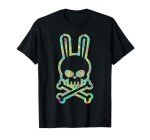 Funny Retro Tie-Dye Easter Bunny Skull Tee