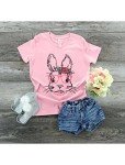 Cute Easter Bunny Toddler T-Shirt with Glasses