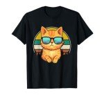 Cool Vintage Orange Tabby Cat with Sunglasses T-Shirt