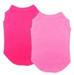 Cute Pink & Rose Red Dog T-Shirts (2-Pack)