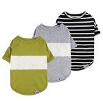 Color Block Striped Dog T-Shirt 3-Pack