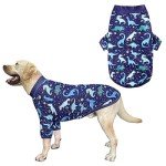 Navy Dinosaur Print Pajamas for Large Dogs