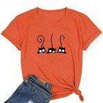 Cute Three Cats Graphic Tee for Girls