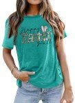 Leopard Bunny Rabbit Easter Graphic T-Shirt for Women