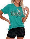 Leopard Bunny Rabbit Easter Graphic T-Shirt for Women