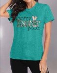 Leopard Bunny Rabbit Easter Graphic T-Shirt for Women