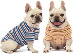 Cute Striped Cotton Dog T-Shirts, 2-Pack