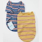 Cute Striped Cotton Dog T-Shirts, 2-Pack